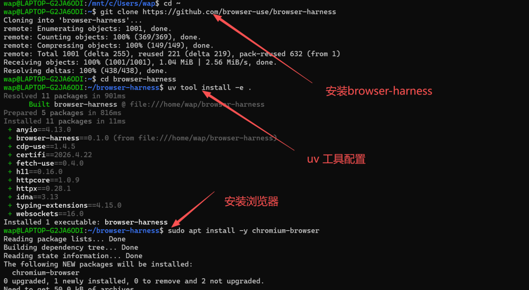 WSL 部署成功截图