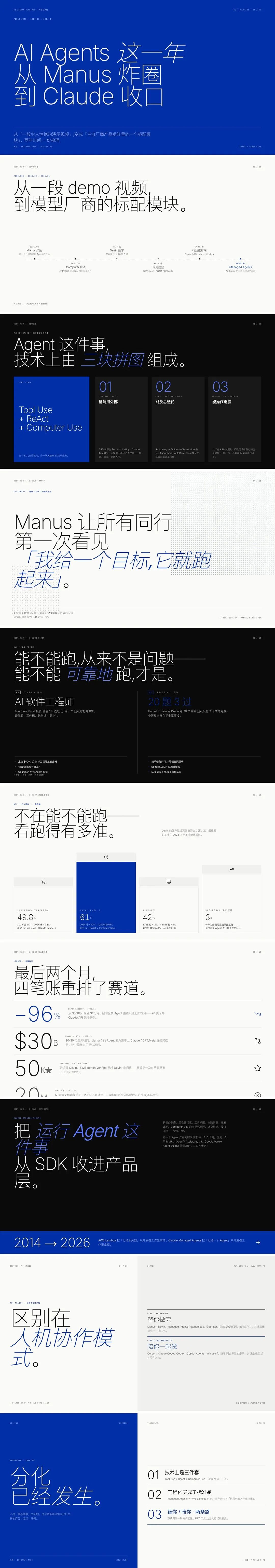 guizang-ppt-skill 生成的深蓝底大字报风格 PPT