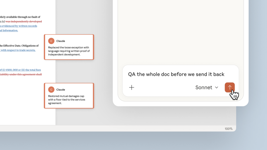 Claude 将修改挂在批注上