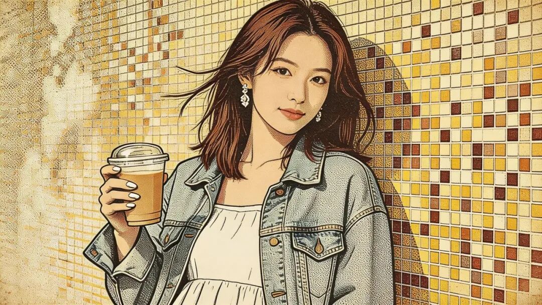 手工着色石版画风格