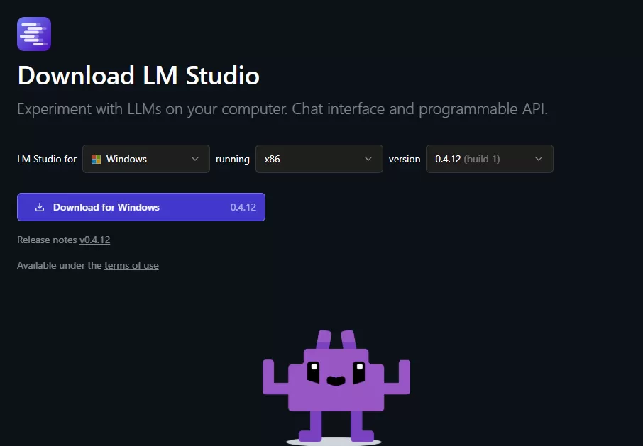 LM Studio 下载页面