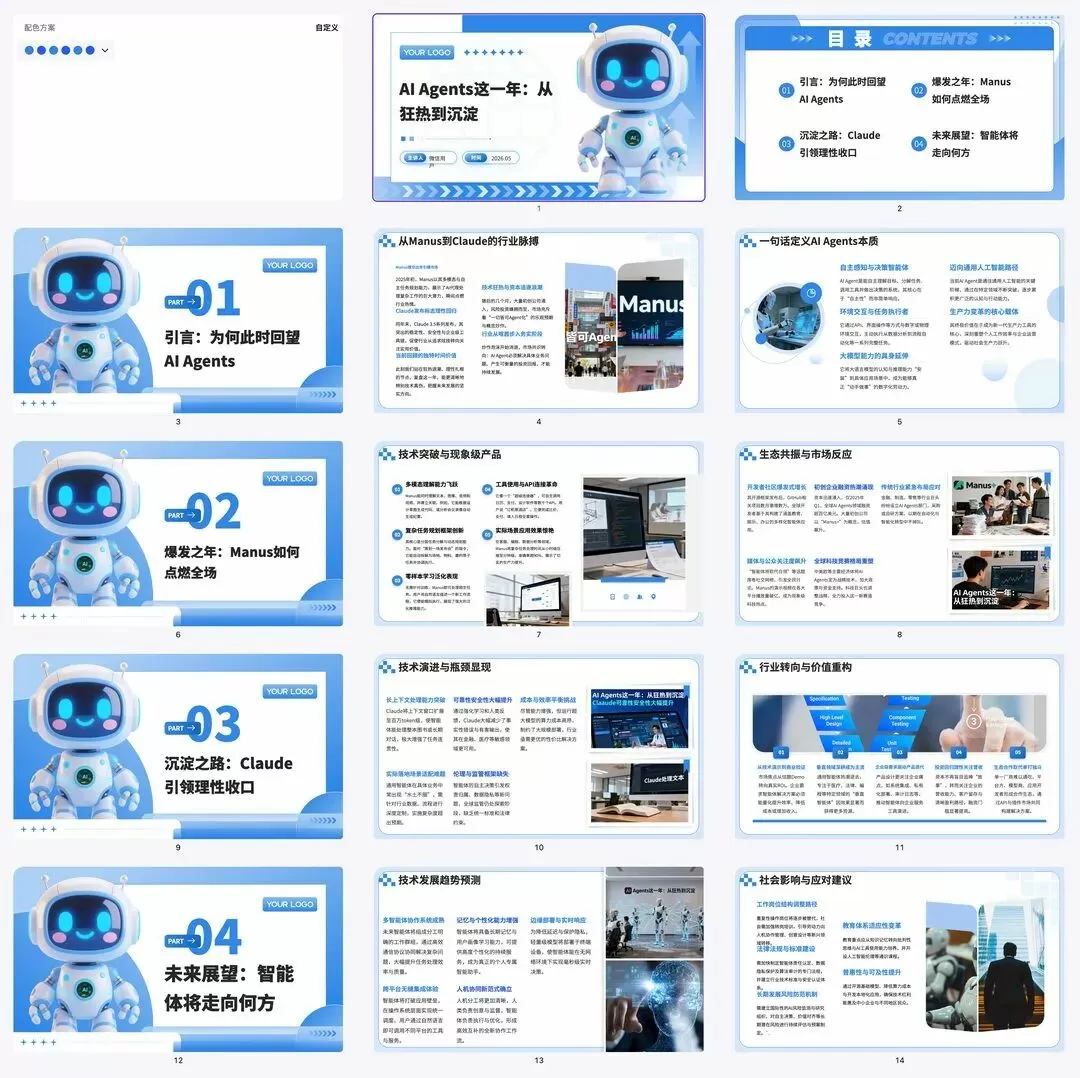 AI PPT.cn 生成的传统翻页 PPT
