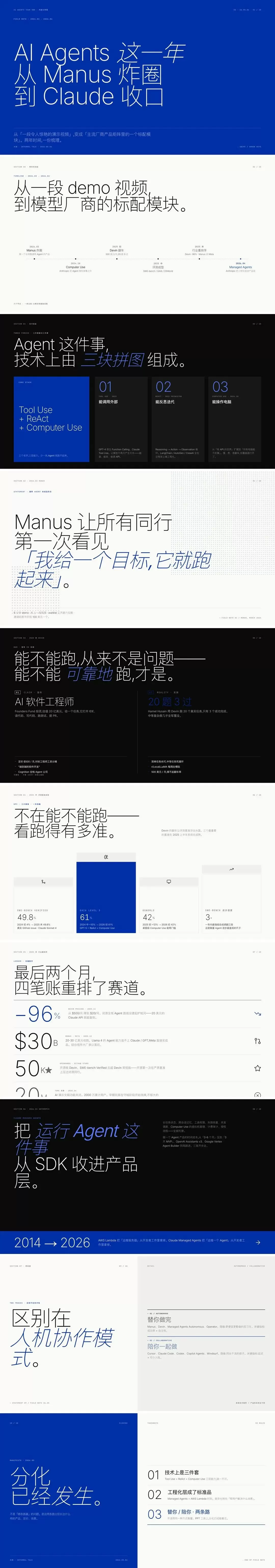 guizang-ppt-skill 生成的深蓝底大字报风格 PPT