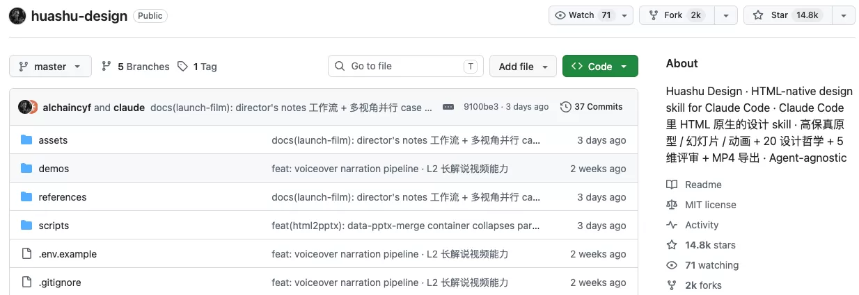 Huashu Design GitHub项目主页