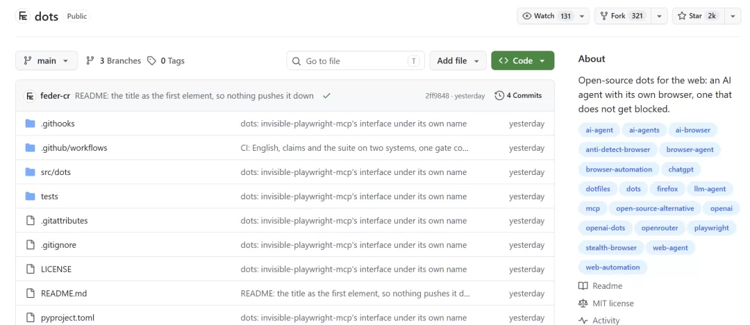 GitHub 开源 dots 项目
