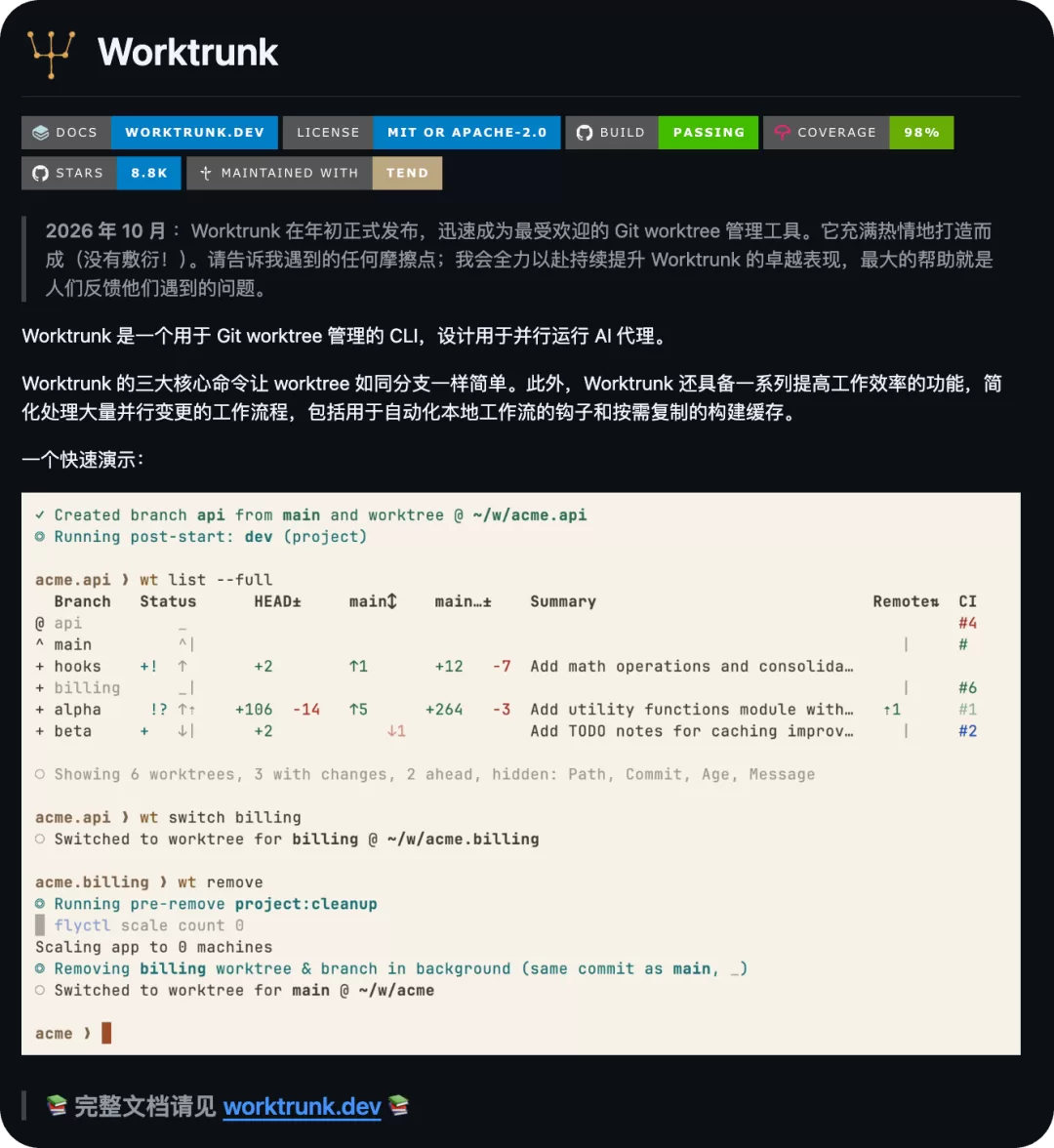 Worktrunk 工作目录