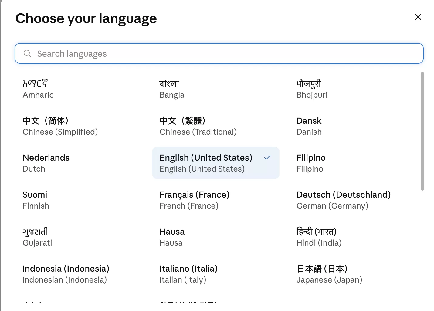 Claude支持中文界面