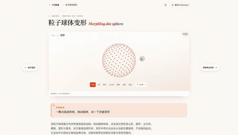 粒子球体可以切换形态