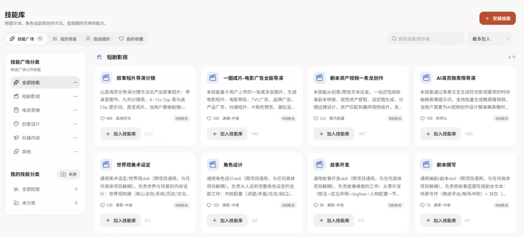 主流内容生成功能